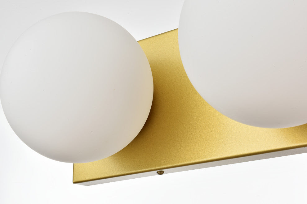 3 Light Brass And Frosted White Bath Sconce
