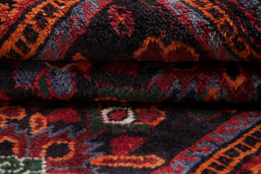 Consigned, Oriental Traditional Persian Vintage Area Rug Handmade, Black, 4x7