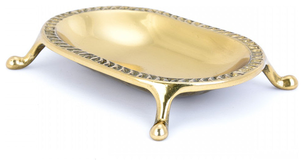 2 Vintage Freestanding Brass Soap Dishes Clawfoot Tub Style