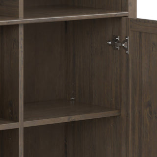 Close-up interior shot highlighting shelf and hinge hardware.