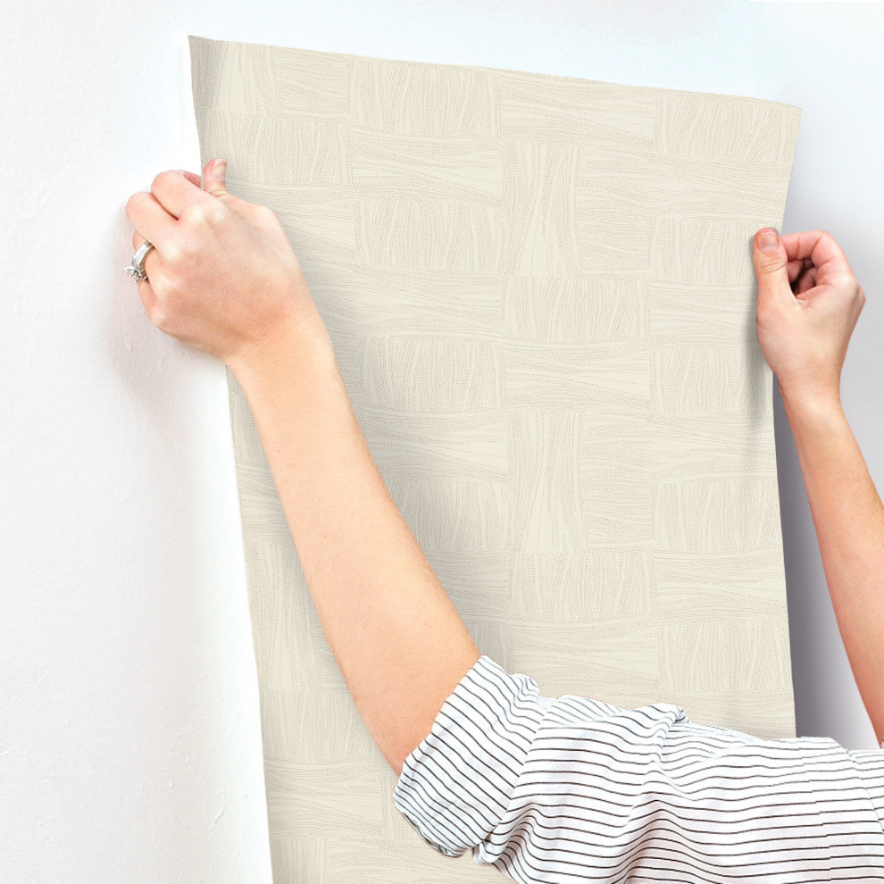 Beige Wicker Dot Wallpaper