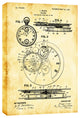 "Stopwatch Vintage Patent Blueprint" Giclee Canvas Wall Art, 12"x18"