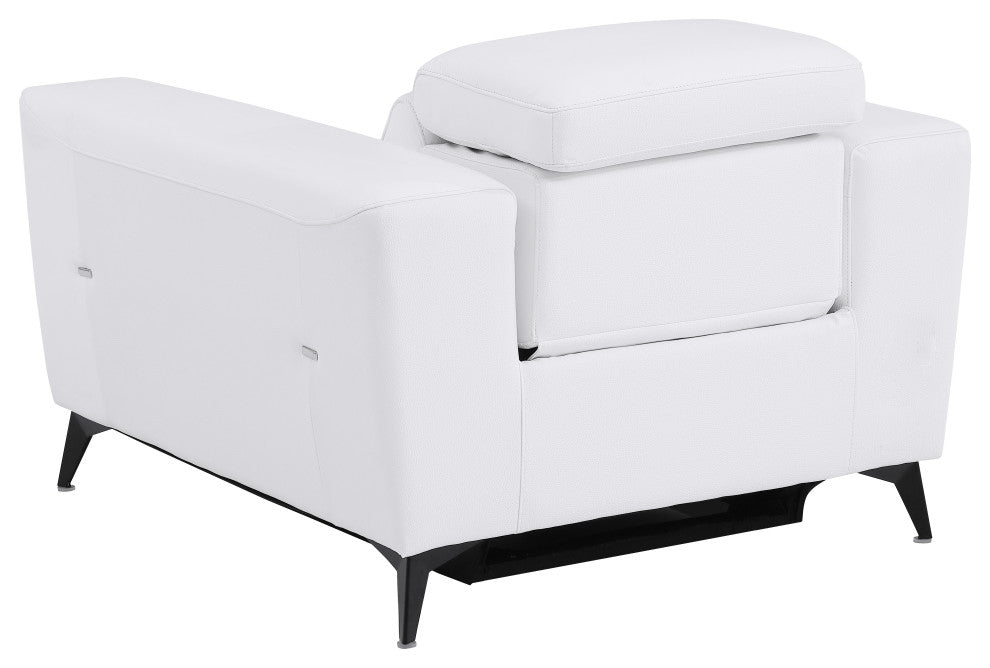 Arezzo Genuine Italian Leather Modern Chair, White