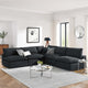 Commix Down Filled Overstuffed Boucle Fabric 5-Piece Sectional Sofa, Black