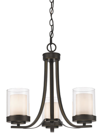 Willow Collection 3 Light Chandelier in Olde Bronze Finish