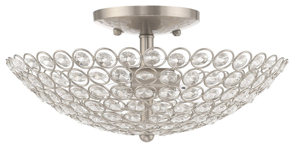 Livex Lighting Brushed Nickel 2-Light Ceiling Mount