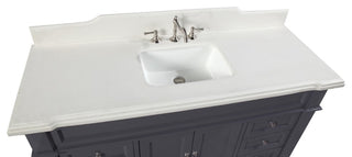 Elizabeth 60" Bathroom Vanity, Base: Marine Gray, Top: Quartz, Single Vanity