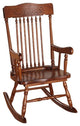 Benzara BM162982 Sober Wooden Rocking Chair, Tobacco Brown