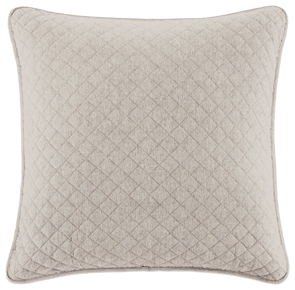 Anna Diamond Quilted Euro Sham, 27"x27", 1 Piece, Light Tan