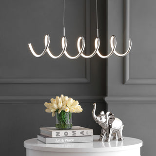 Ali 31" Dimmable Adjustable Integrated LED Metal Linear Pendant, Chrome