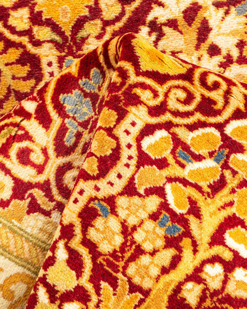 Tirupati, One-of-a-Kind Hand-Knotted Area Rug Red, 2'7"x12'10"