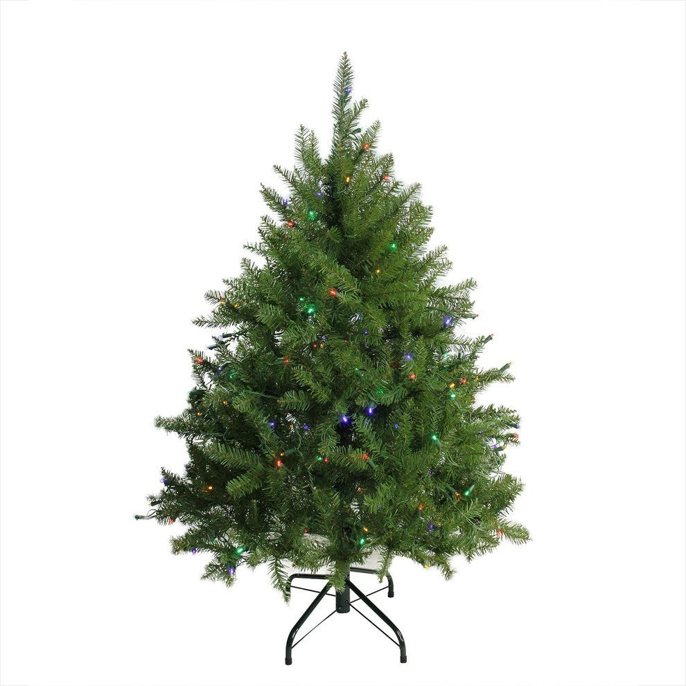 4' Pre-Lit Northern Pine Full Artificial Christmas Tree, Multicolor LED Lights