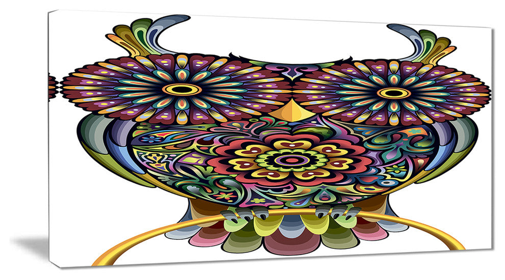 "Funny Owl" Animal Digital Canvas Print, 40"x20"
