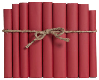 Decorative Books - Cherry Paper Wrapped Book Bundle - 1 foot of Red Books