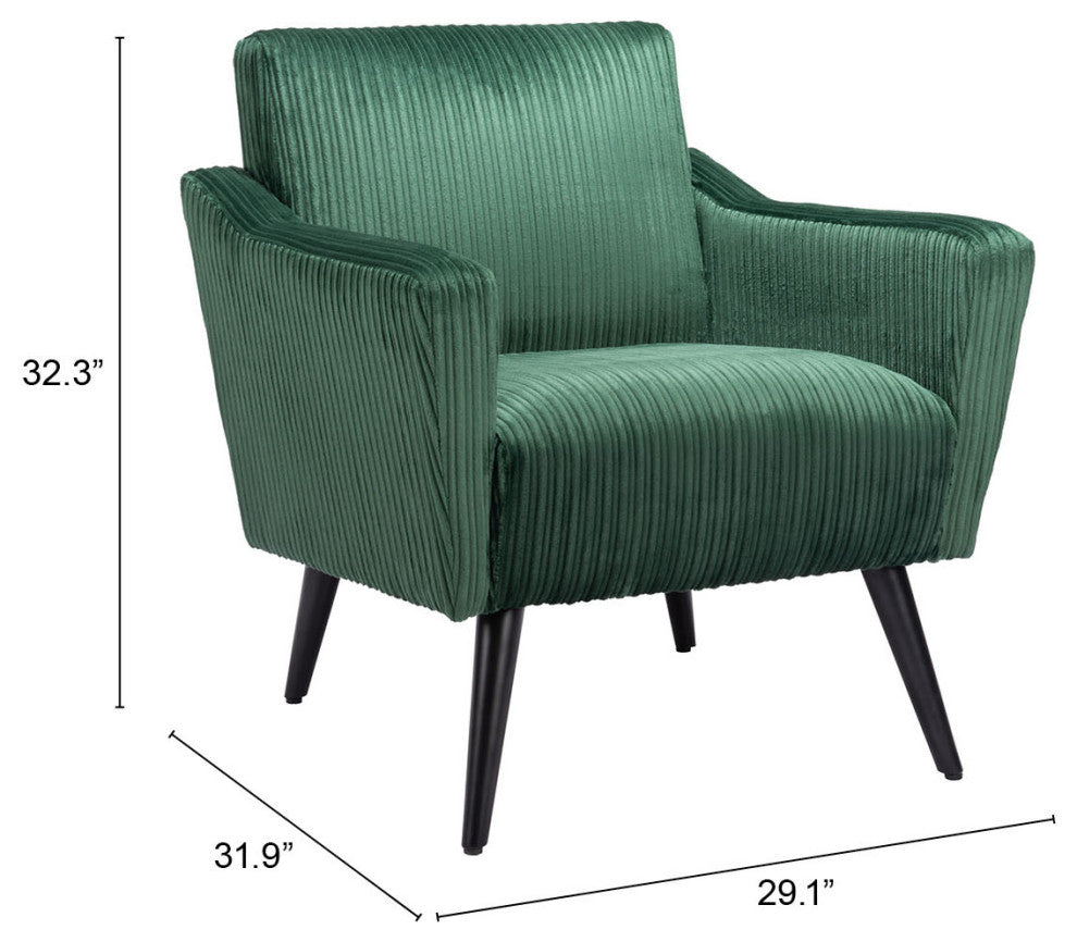 Accent Chair, Fabric, Wood, Green, Black, Living Lounge Cafe Lobby Hospitality