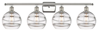 Ballston-Rochester 4-Light 38" Bath Vanity Light, Polished Nickel, Clear