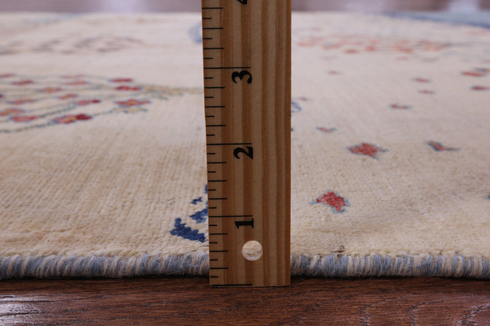 5' 0" X 6' 6" Persian Gabbeh Tribal Hand-Knotted Wool Rug - Q12425