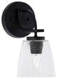 Cavella 1 Light Wall Sconce, Matte Black Finish, 4.5" Square  Clear Bubble Glass