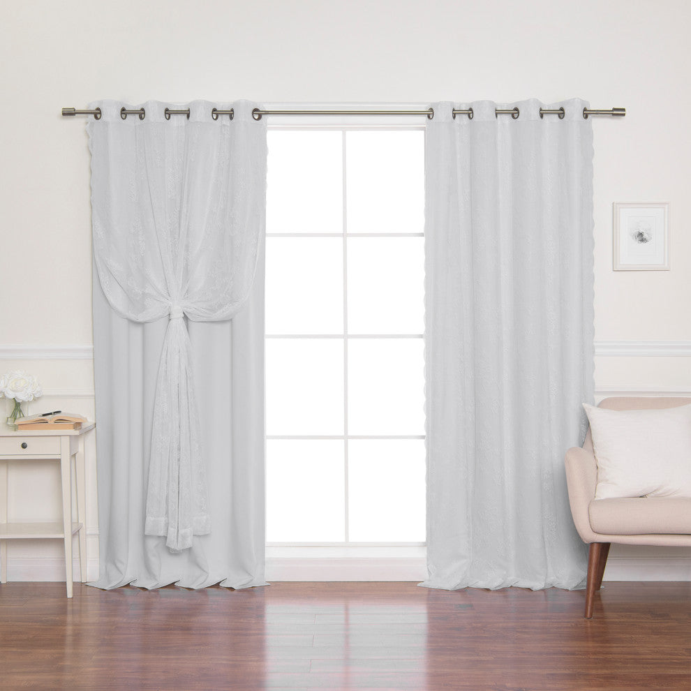 Rose Sheers and Blackout Curtains, Vapor, 52"x84"