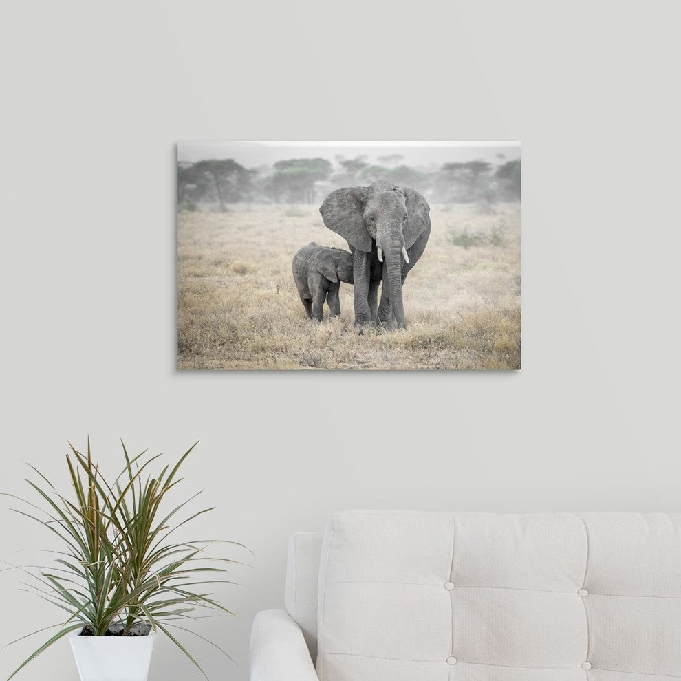 "Serengeti Breakfast Time" Wrapped Canvas Art Print, 24"x16"x1.5"