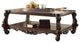 59" Cherry Oak Manufactured Wood Coffee Table With Storage