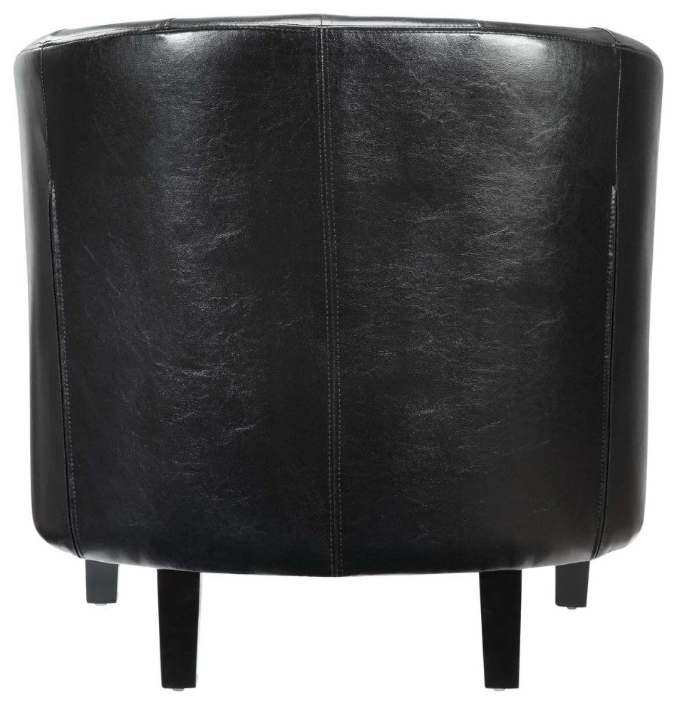 Armchair Accent Chair, Set of 2, Faux Leather, Black, Modern, Lounge Hospitality