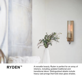 Hinkley Ryden Medium Three Light Vanity, Heritage Brass