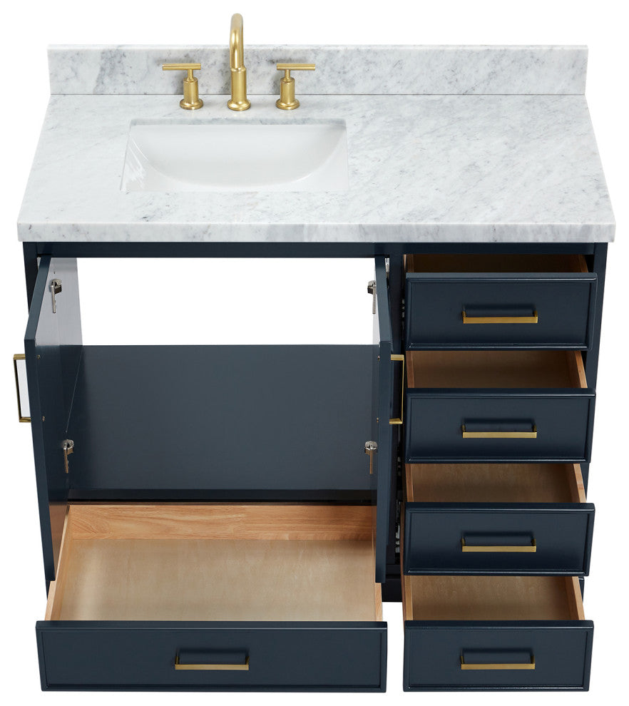 Ariel Stafford 43" Single Left Offset Rectangle Sink Bathroom Vanity