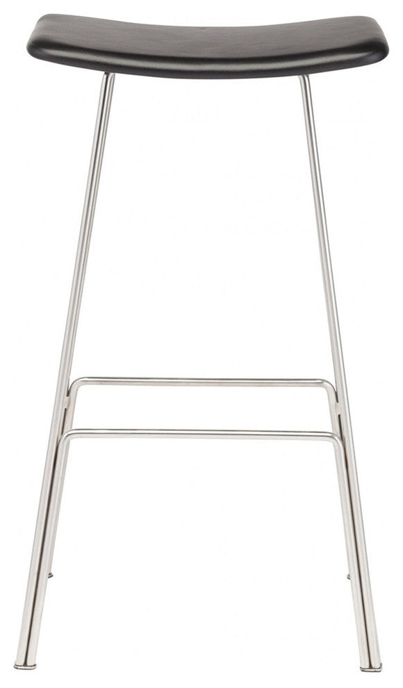 Kirsten Stool, Seat: Black Leather, Bar Height