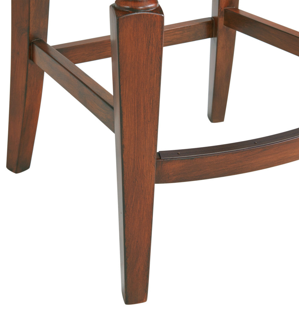 Napa Bar Stool With Back, Mahogany, 1, Counter Height