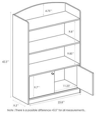 KidKanac Bookshelf with Storage Cabinet, Light Blue