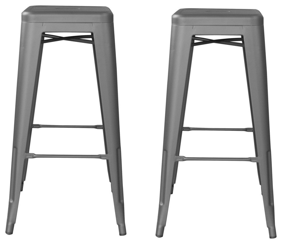 Amerihome Indoor/Outdoor 30" Metal Bar Stools, Set of 2