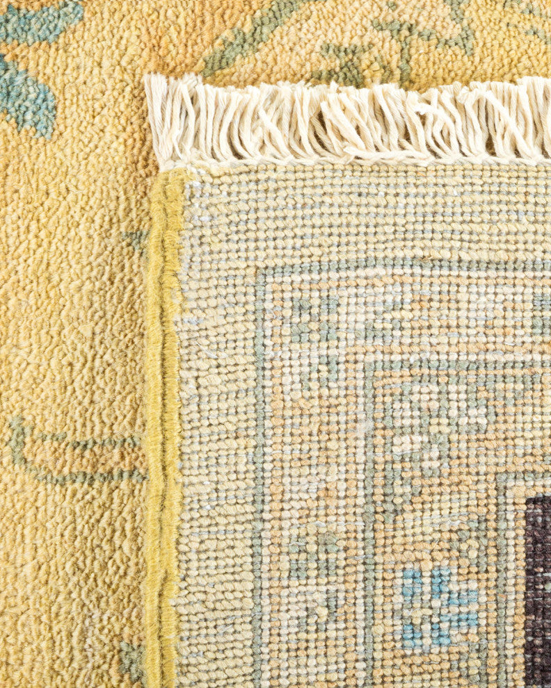 Eclectic, One-of-a-Kind Hand-Knotted Area Rug Green, 9'1"x11'9"