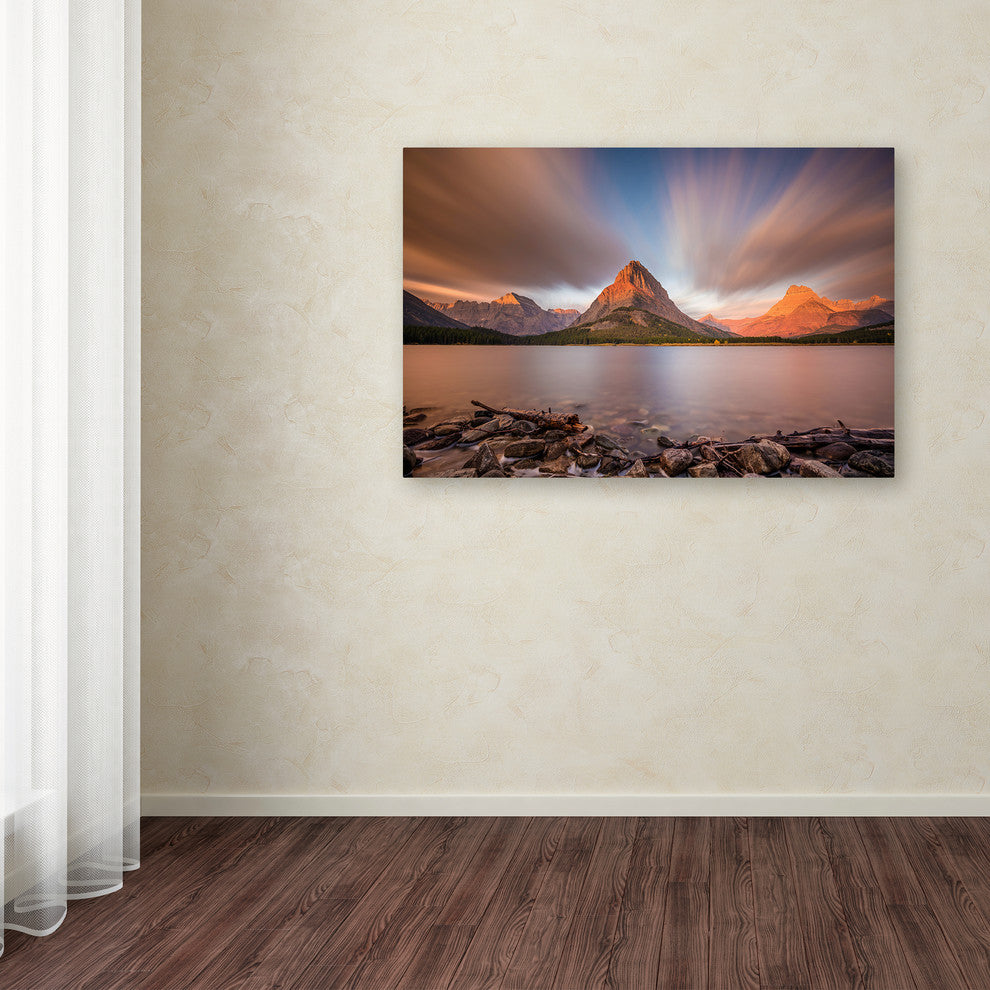 Pierre Leclerc 'Mount Grinnell Sunrise' Canvas Art, 24x16