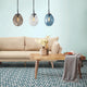 Pendant Light Handblown Glass Contemporary Hanging Light, Brown,16"