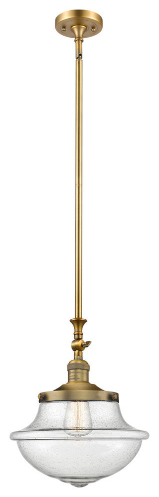 Large Oxford 1-Light Mini Pendant, Brushed Brass, Seedy