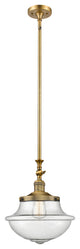 Large Oxford 1-Light Mini Pendant, Brushed Brass, Seedy
