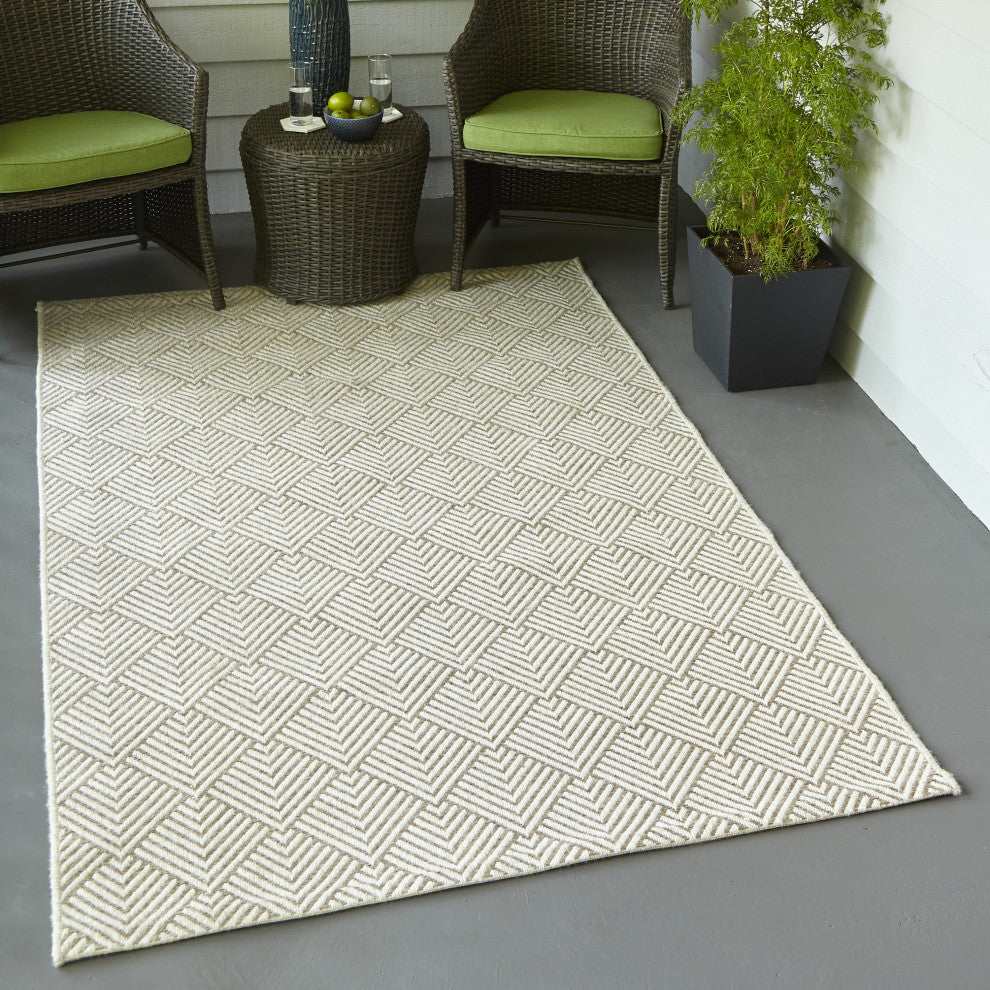 Como COM-3 Indoor Outdoor Rug, Beige, 2'x6' Runner