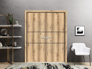 Slab Barn Door Panel 30 x 96 | Planum 0014 Oak with  | Sturdy Finished