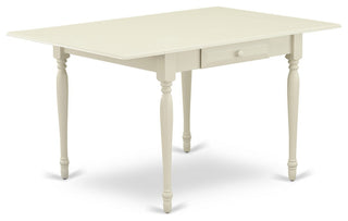 3-Piece Dining Set For 2, Table, 2 Chairs, White PU Leather, Drop Leaf Table