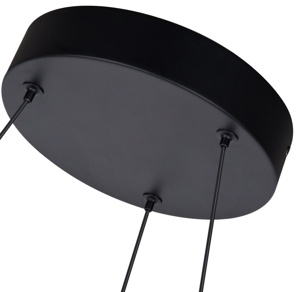 Milano 33" ETL Certified Integrated LED Height Adjustable Chandelier, Black