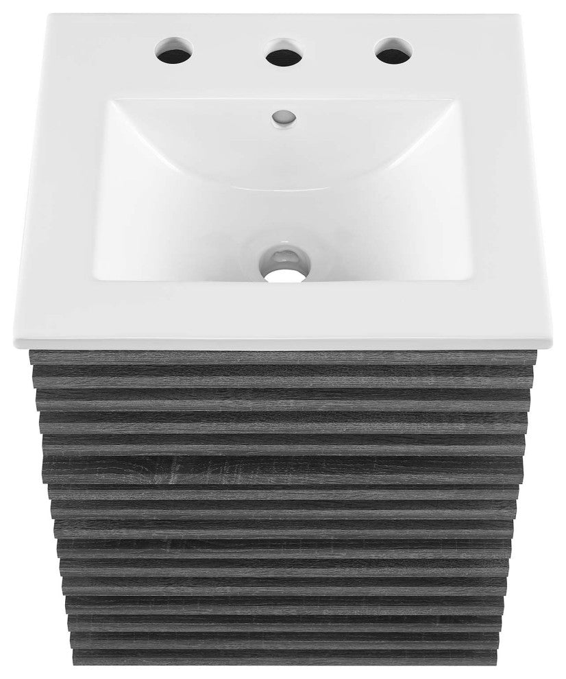 Render 18" Wall-Mount Bathroom Vanity, Charcoal White