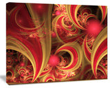 Pink Symmetrical Fractal Pattern, Floral Canvas Art Print, 20"x12"