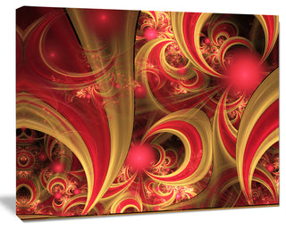 Pink Symmetrical Fractal Pattern, Floral Canvas Art Print, 20"x12"