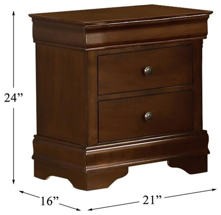 Pemberly Row 3-Drawers Traditional Wood Nightstand in Brown Cherry