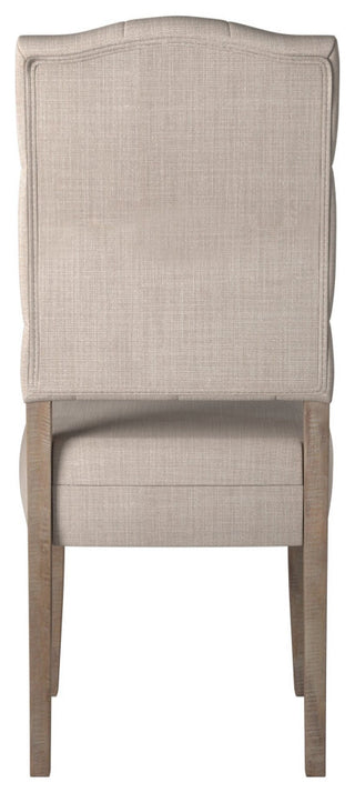 Newberry Set of 2 Button Tufted Parson Chairs, Weathered Natural