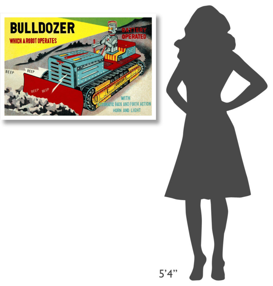 "Bulldozer Which a Robot Operates" Digital Paper Print by Retrotrans, 38"x26"
