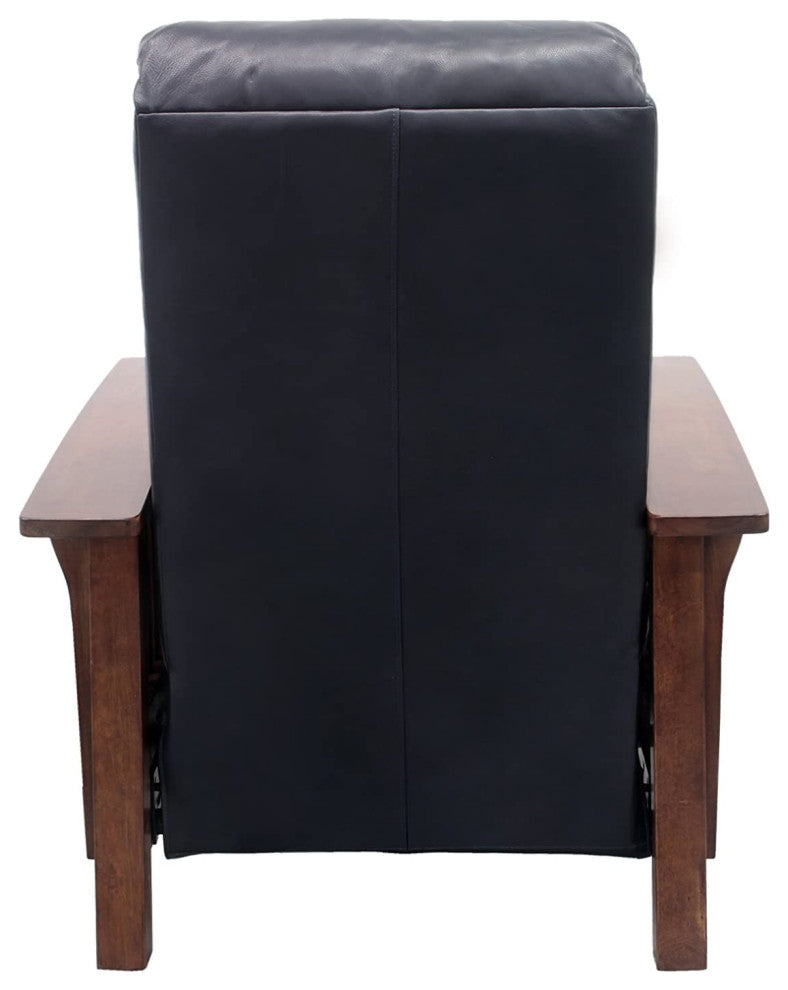 Barcalounger Mission 7-3323 Craftsman All Leather Manual Recliner, Shoreham Blue