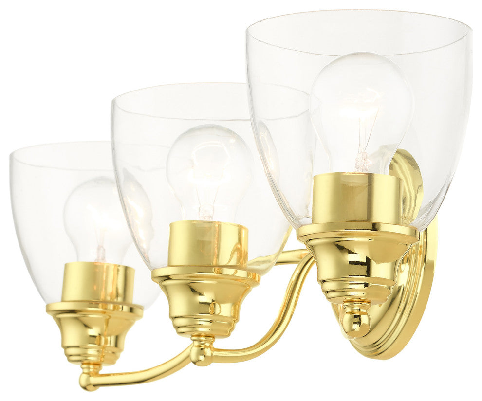 Polished Brass Transitional, Colonial, Vanity Sconce