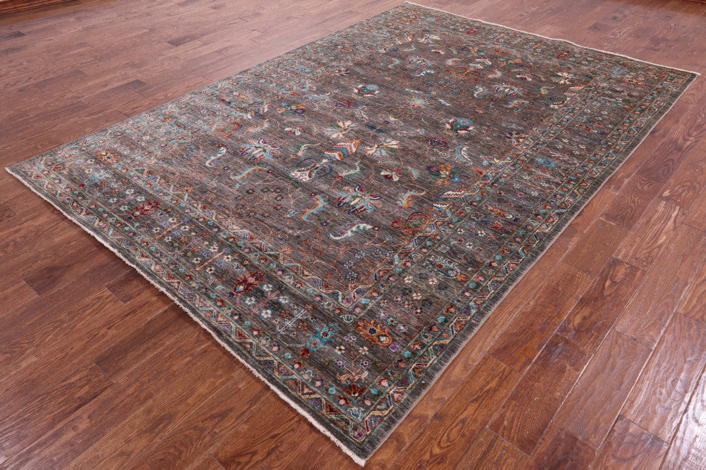 Persian Tabriz Hand Knotted Rug 6' 10" X 9' 11" Q9646